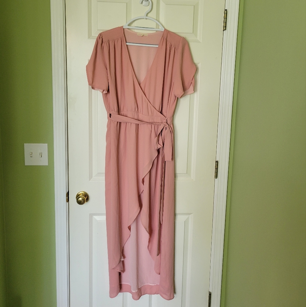 Pink/Rose Midi Wrap Dress